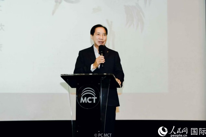 泰國前國會主席、泰中友誼聯合會會長頗欽發表致辭。人民網記者 孫廣勇攝
